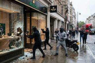 Machete-wielding gang raids rolex store in london